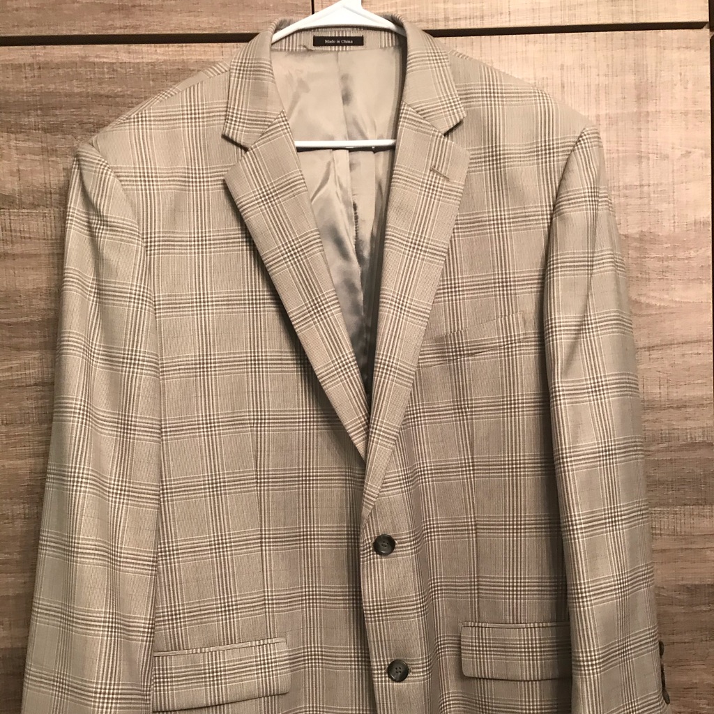 Joseph  Feiss Gold Classic Fit Grey Plaid Blazer